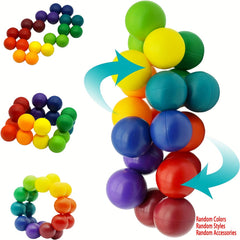 Autism Sensory Toys For Kids - Inseparable Rainbow Ball - Fidget Toys Adults