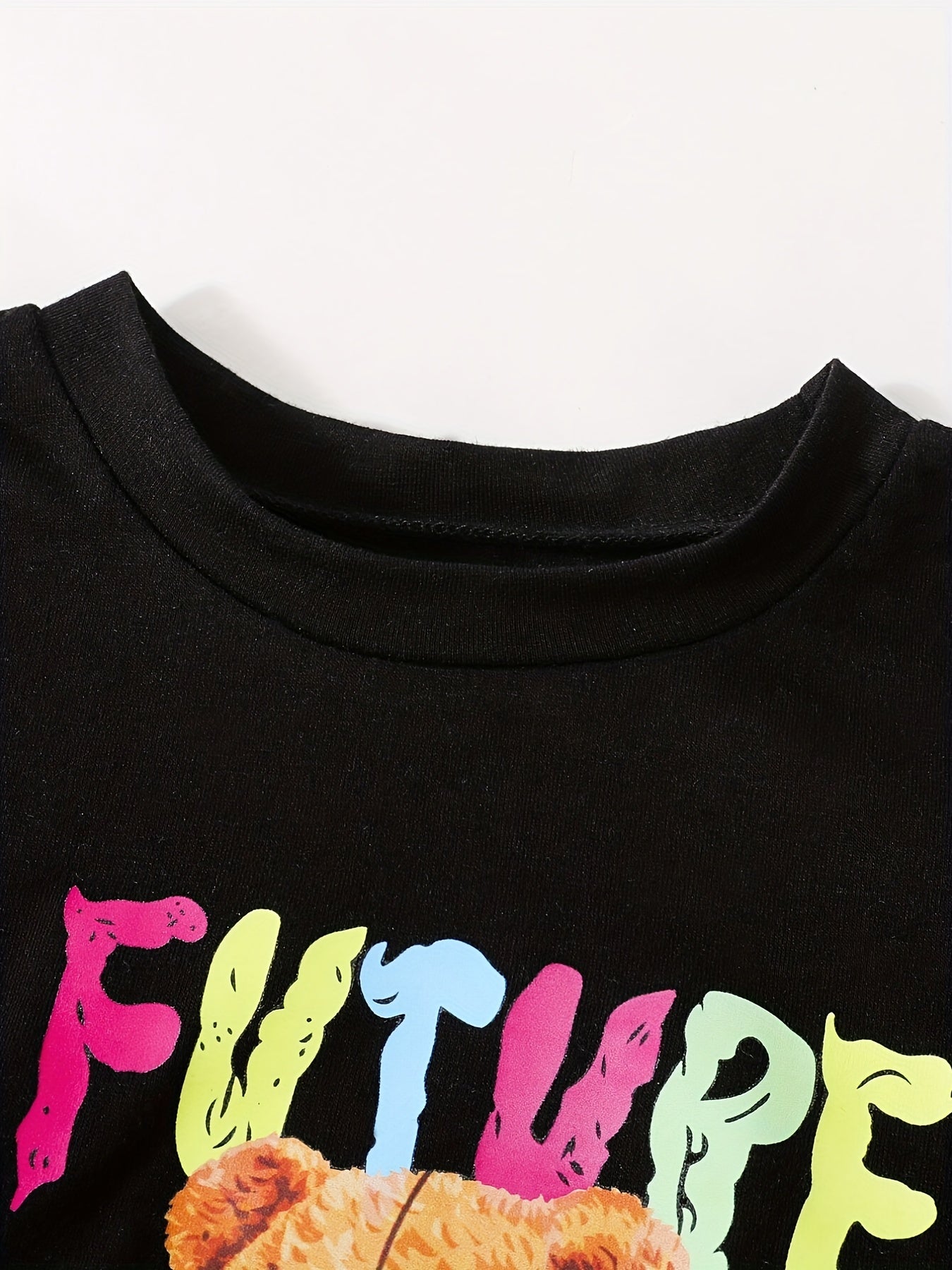 Colorful FUTURE Print 2pcs T shirt & Shorts Set Kids Clothes For Summer