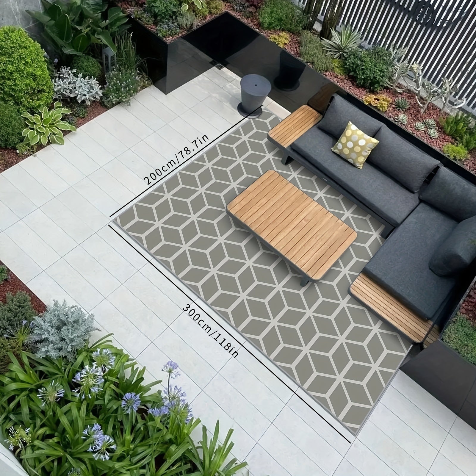Non-slip Outdoor Area Rug Waterproof Patio Clearance Machine Washable