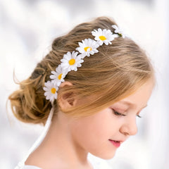 Floral Crown Headband for Girls Retro Adjustable Flower Crown Garland Headpiece