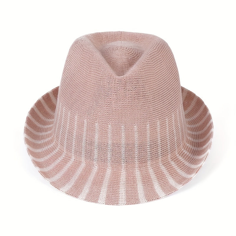Stylish Women Fedora Cap Breathable Jazz Trilby Hat Beach Sun Hat