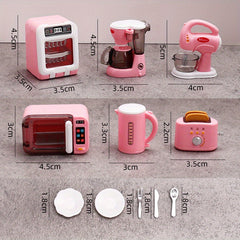 Pink Dollhouse Kitchen Set with Appliances & Accessories