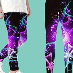 Girls Butterfly Print Yoga Pants Comfy Leggings Spring Fall Sports