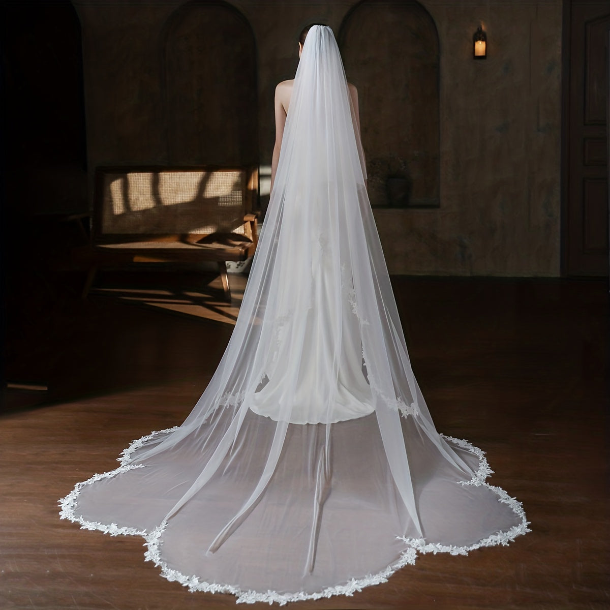 Double Layer Head Veil with Comb Bridal Wedding Hair Accessories