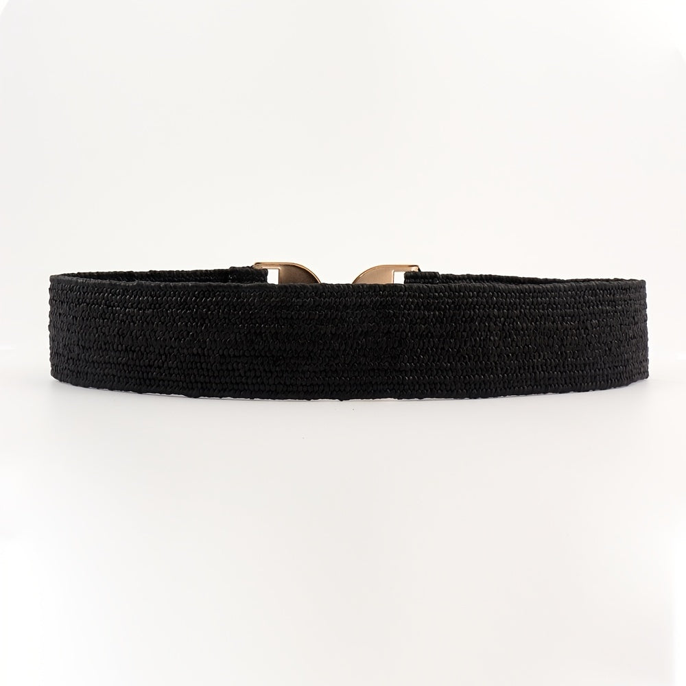 Summer Grass Girdle Women's Elastic Belt Geometric Buckle