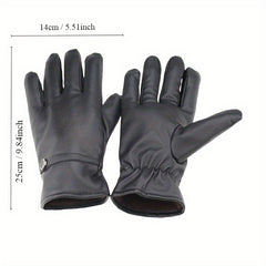 Winter Thickened Riding Gloves Warm Touch Screen Leather Gloves