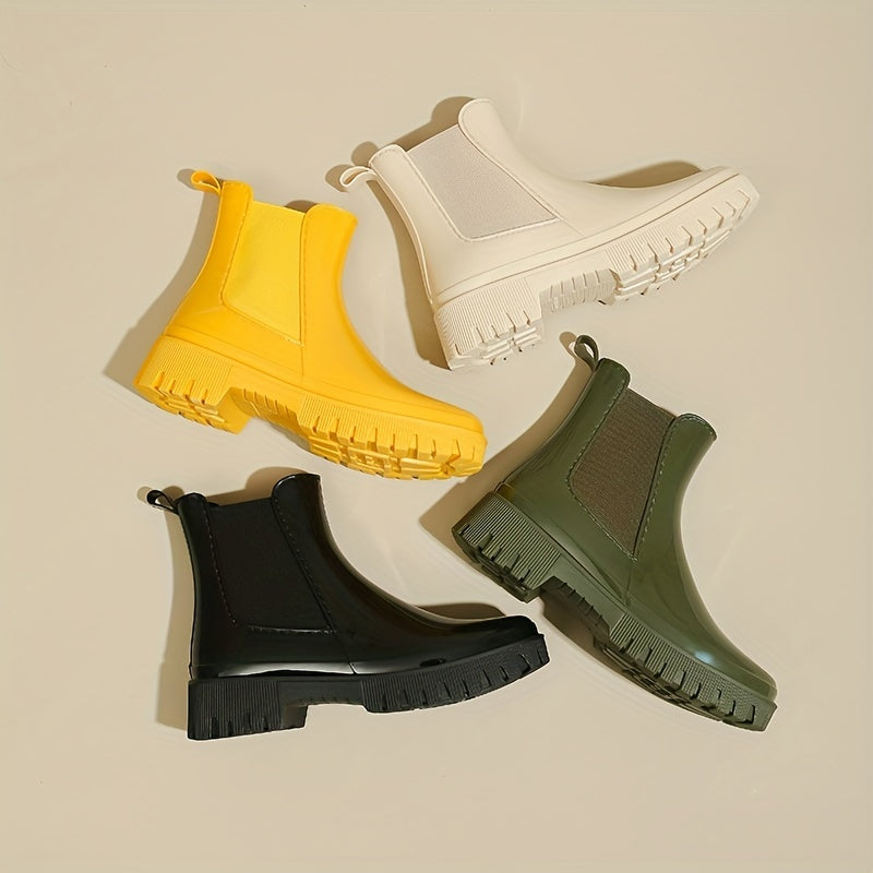 Women's Waterproof Non-slip Rain Boots Rubber Medium Top Rain Boots