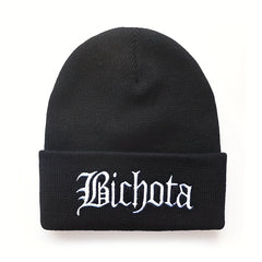 Men's BICHOTA Letter Embroidered Cold Hat Street All match Wool Beanie