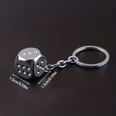 Metal 3D Dice Keychain Bar Game Pendant Travel Party Gift