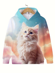 Flower Kitty Hooded Sweatshirt for Girls