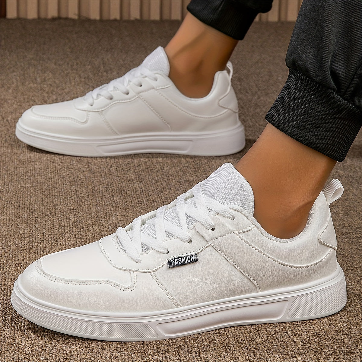 Unisex Round Toe Lace up Skate Shoes Sports Sneakers