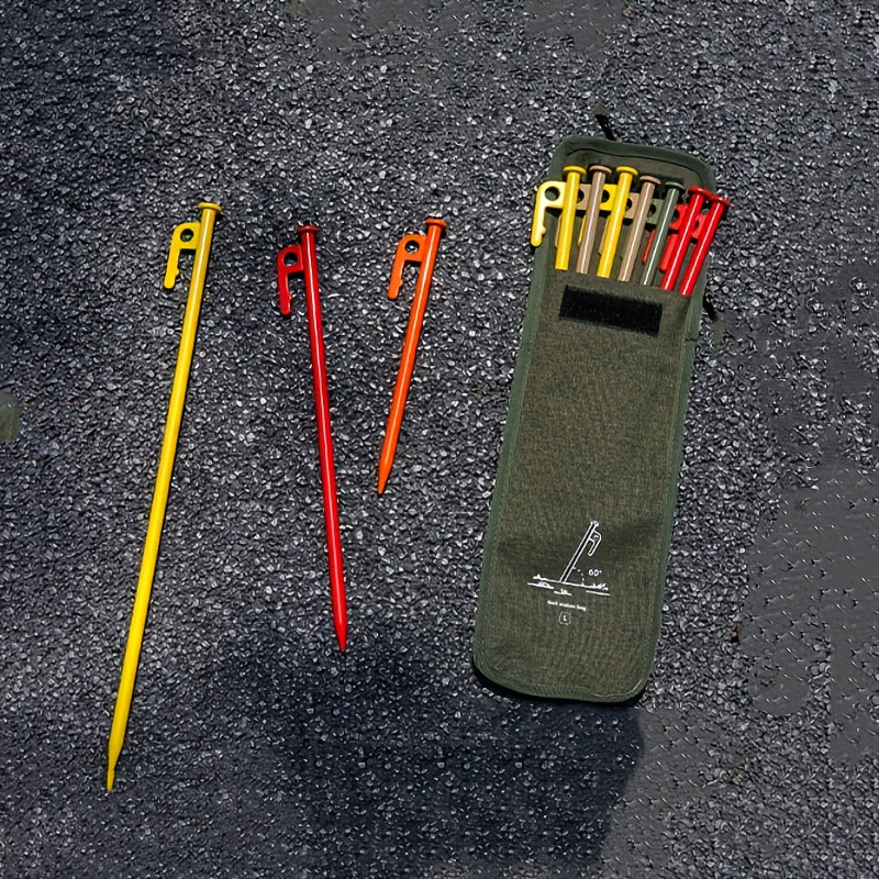 5pcs Lengthened & Thickened Steel Tent Nails for Camping, Beach, Ground