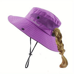 Mesh Stitching Fisherman's Hat Wide Brim Sun Protection Bucket Hat