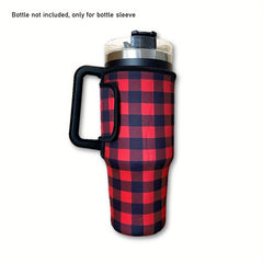 Neoprene Cup Insulated Sleeve Plaid 1200ml Tumbler Bottle