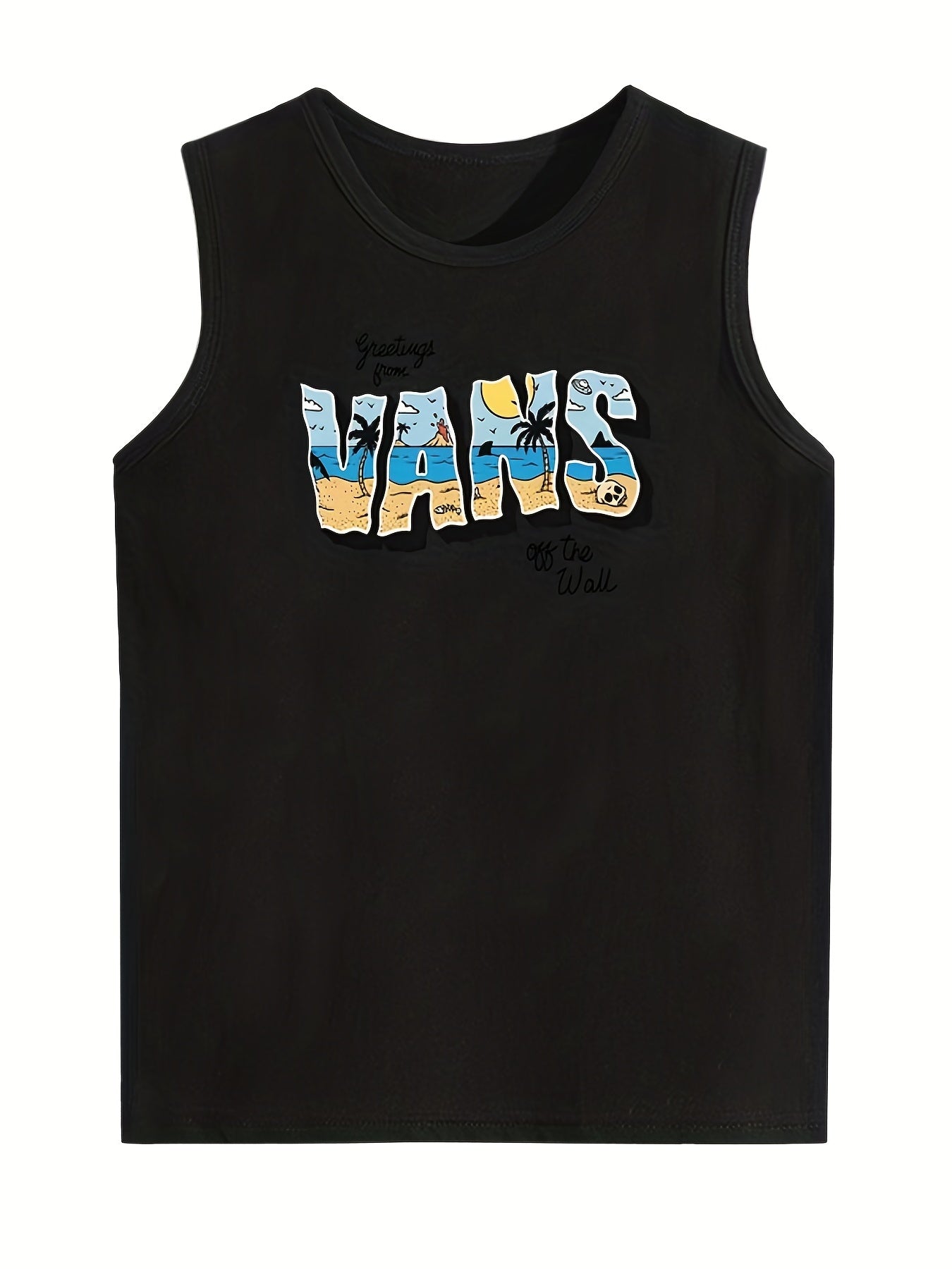 Boys Funny Letter Print Sport Tank Top for Kids