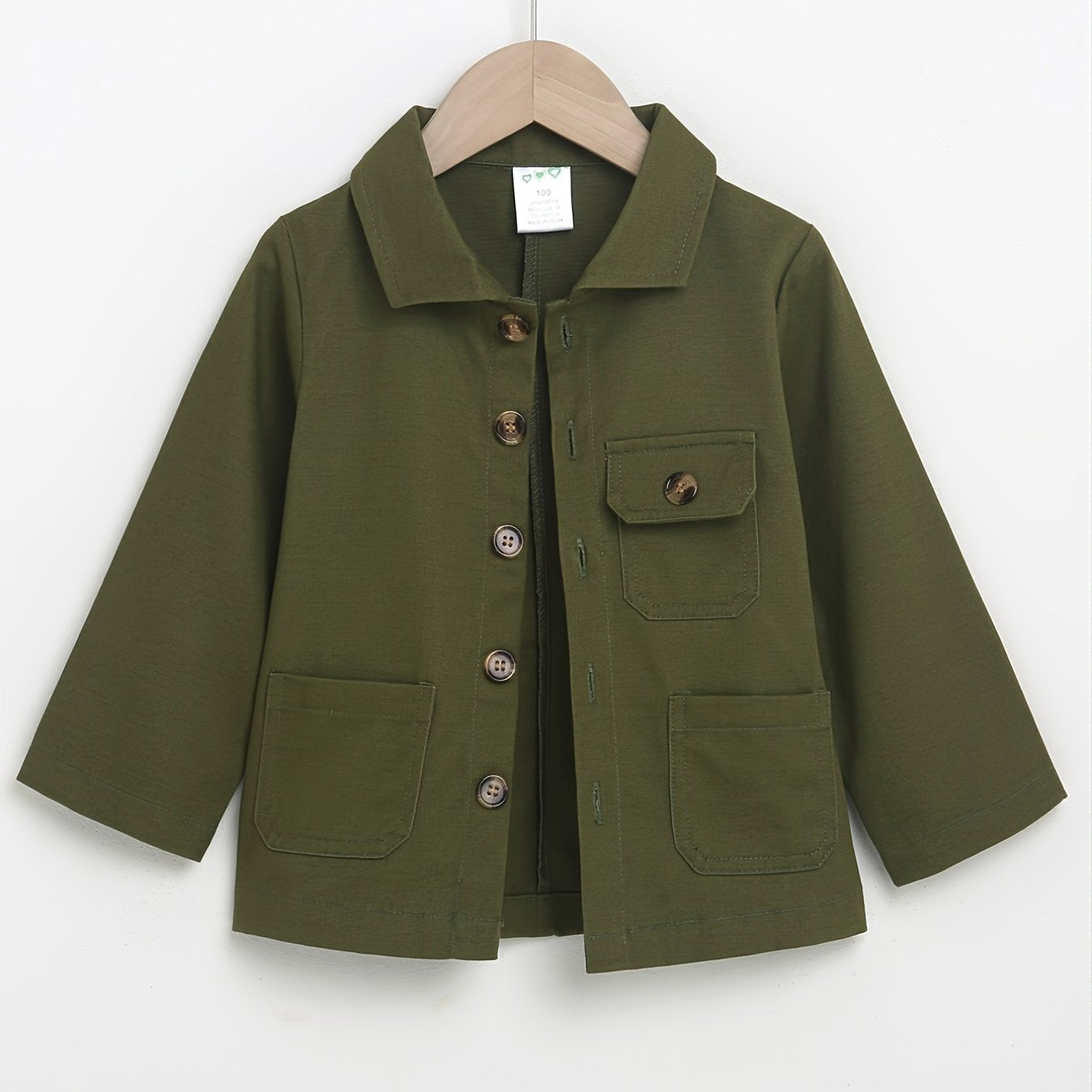 Boys' Winter Casual Long Sleeve Button Coat