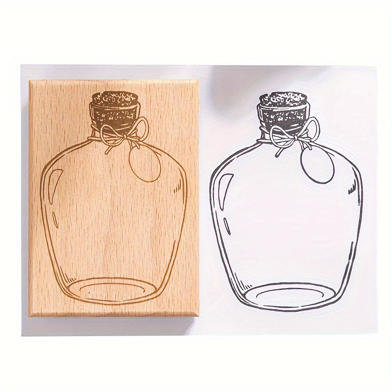Wooden Bottle Stamp for DIY Craft Decoration