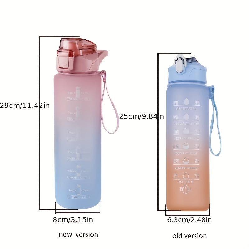 Gradient Water Bottle With Time Marker Portable Lightweight Drinking Cup