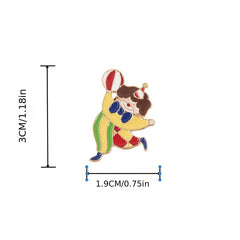 Colorful Clown Brooch for Bags Hats Clothing Durable Alloy Material