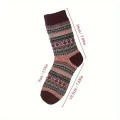 Vintage Wool Crew Socks for Men Women