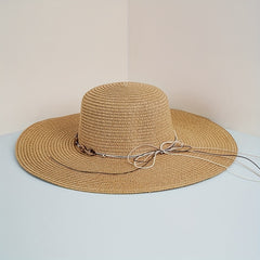 Wide Brim Summer Sun Hat Casual Straw Hat Outdoor Travel Beach Hat