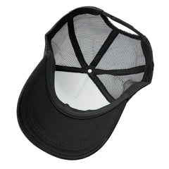 Unisex Sunshade Adjustable Baseball Cap with Never Give Up Embroidery