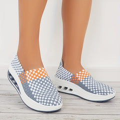 Women's Air Cushion Woven Walking Shoes Outdoor Casual Sneakers