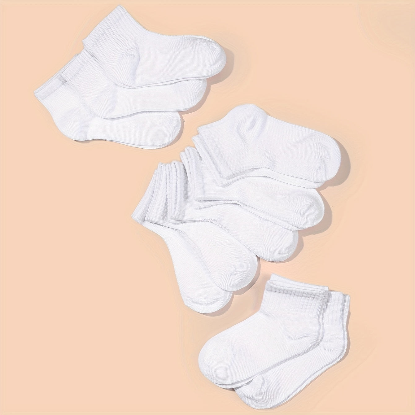 10 Pairs Kids Crew Socks Soft Breathable Children's Daily Wear Socks