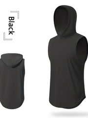 Breathable Men's Hooded Sleeveless Vest for Running
