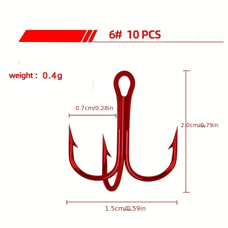 10 Sizes High Carbon Steel Fishing Hooks for Anglers