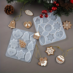 Christmas Tree Snowflake Elk Resin Mold Key Chain Ornament