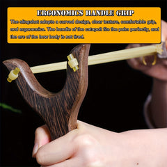 Wooden Slingshot Toy w/ 3 Replacement Bands 2 Blocks 100 Mud Pellets
