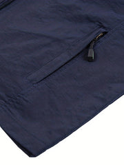 Men's Zipper Pockets Cargo Vest with Hood