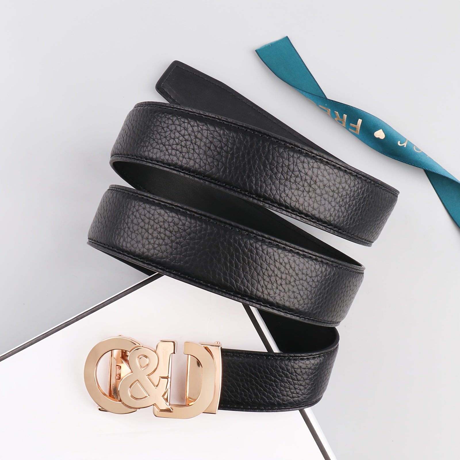 Women Leather Letter Metal Buckle Belts - Waist Belt For Dresses