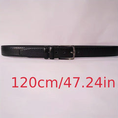 Men's Plaid Leather Belt Pin Buckle Casual Waist Strap