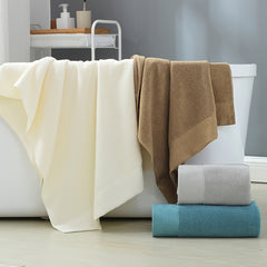 Soft Absorbent Bath Towel 55x27.6-inch Solid Thick Cotton Bathroom Towel