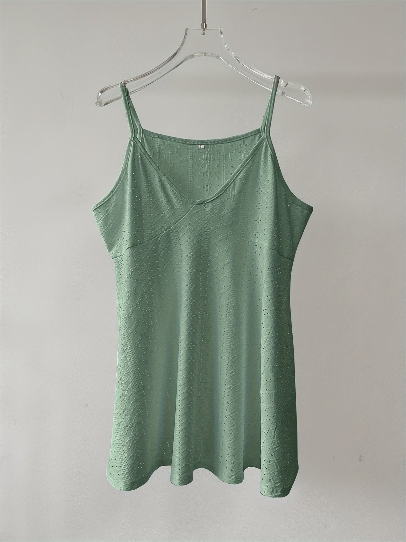 Eyelet Spaghetti Strap Cami Top Summer Women's Clothing