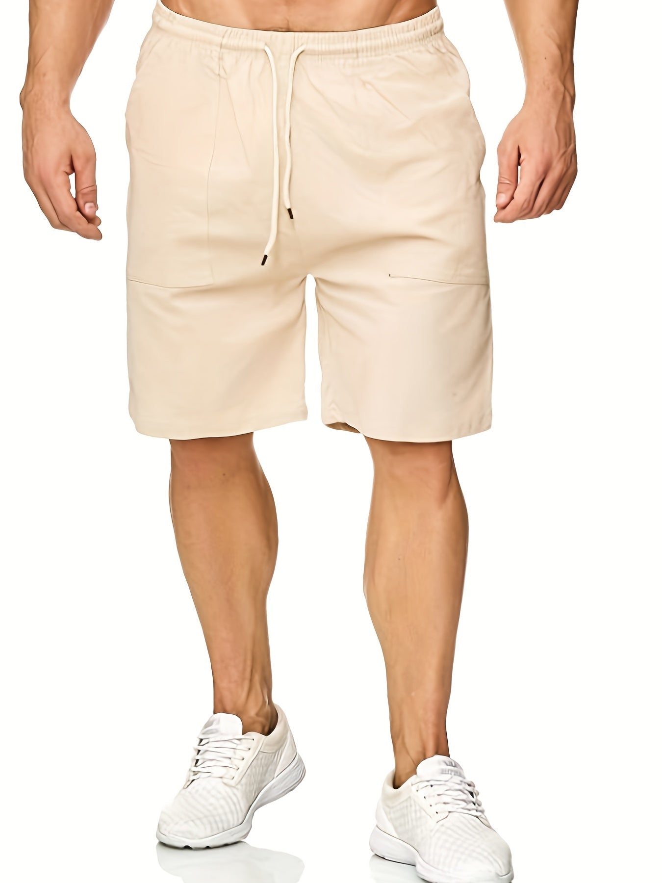 Men's Casual Solid Waist Drawstring Shorts Summer Basketball