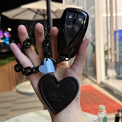 Chain Love Leather Car Keychain Acrylic Bag Pendant