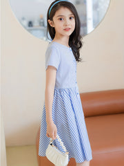 Girl's Striped Cotton Dress
