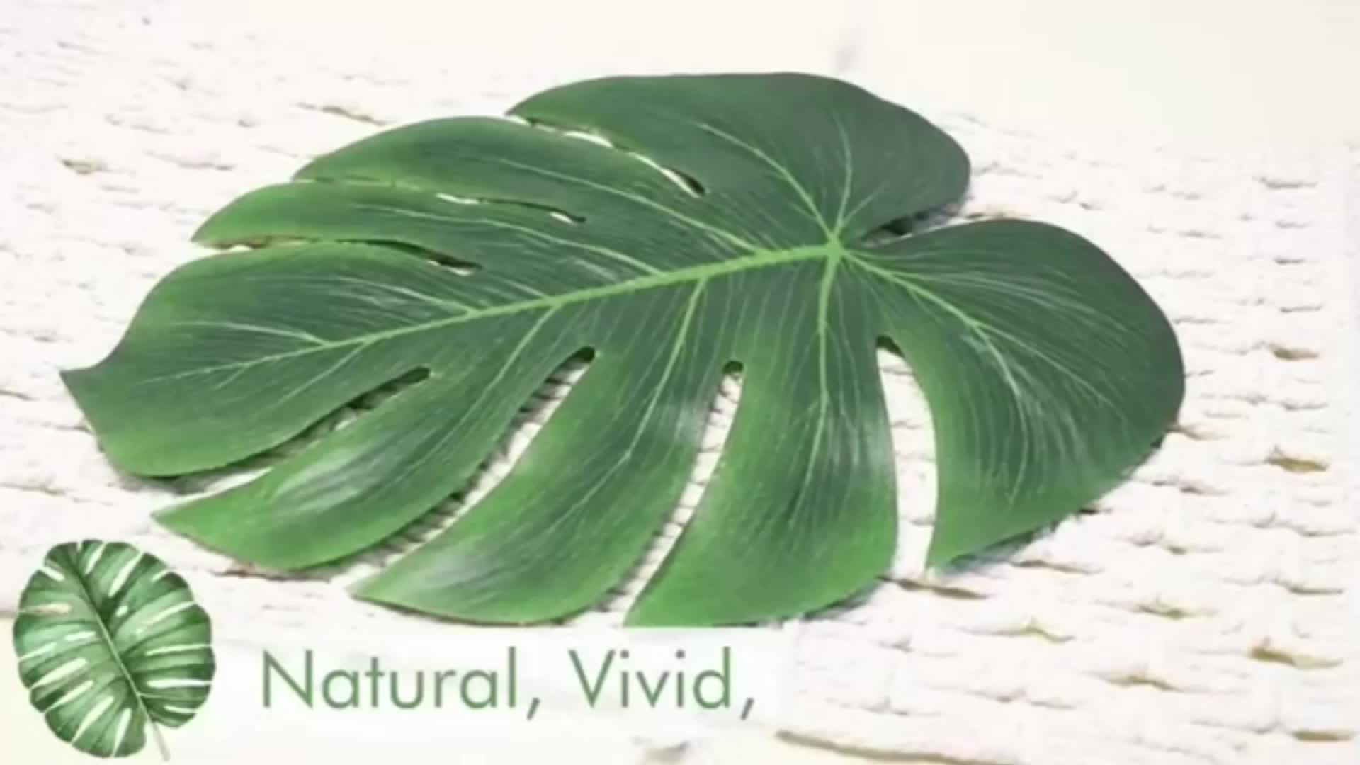 12pcs Artificial Tropical Leaves Wild Animal Birthday Decorations