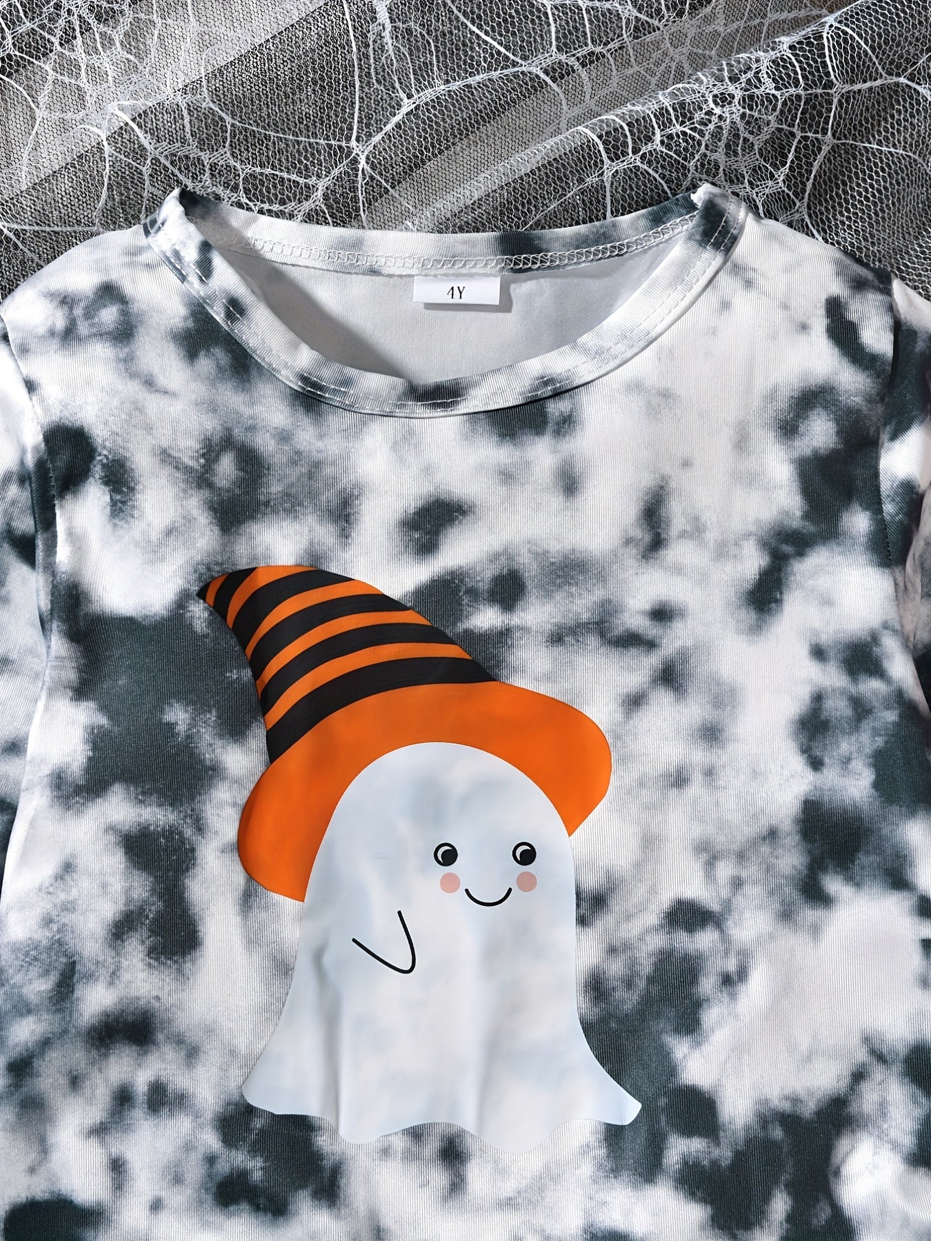 Girl's Halloween Ghost Tie Dye Top & Leggings Set