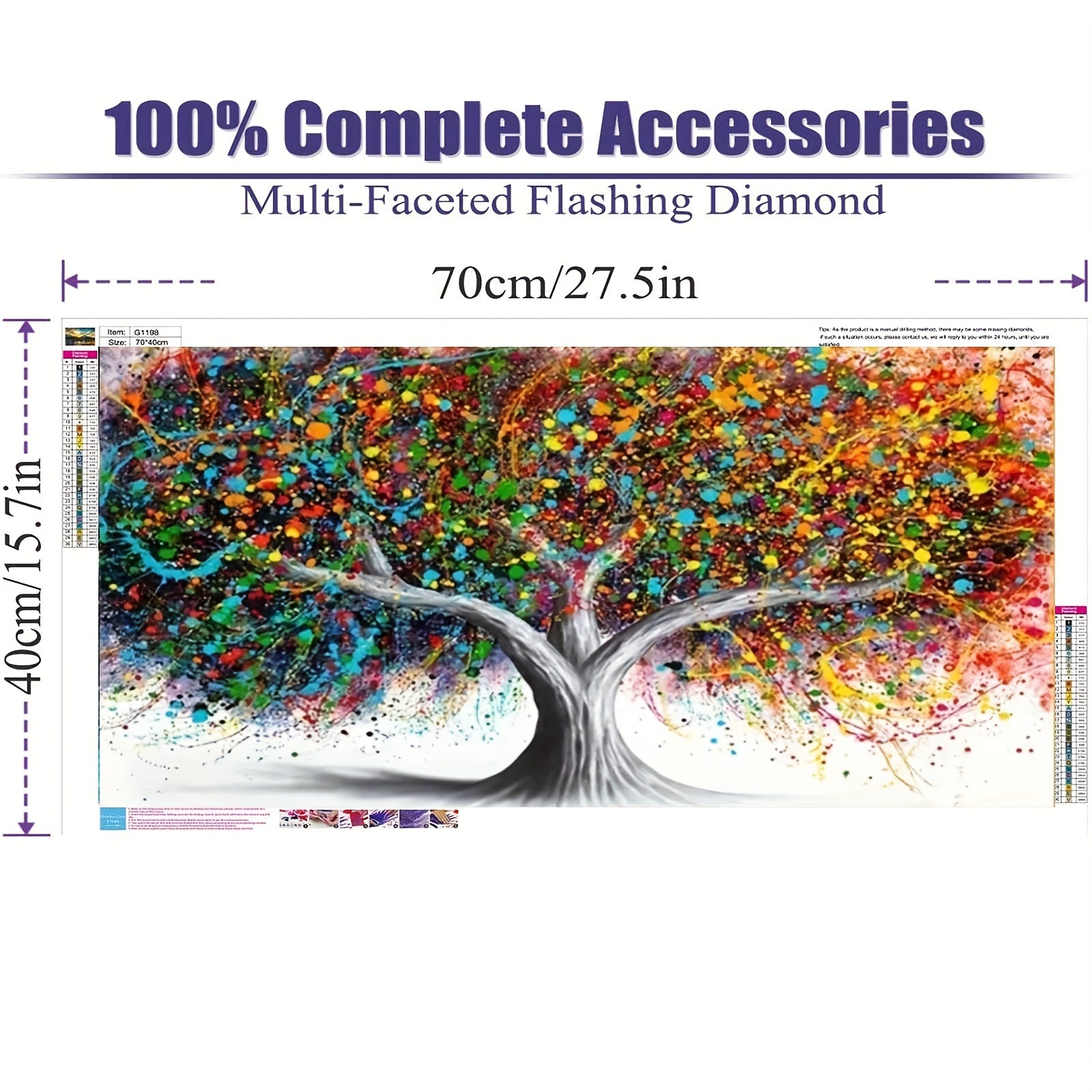 5D Artificial Diamond Art Painting Tree Rhinestones Kit