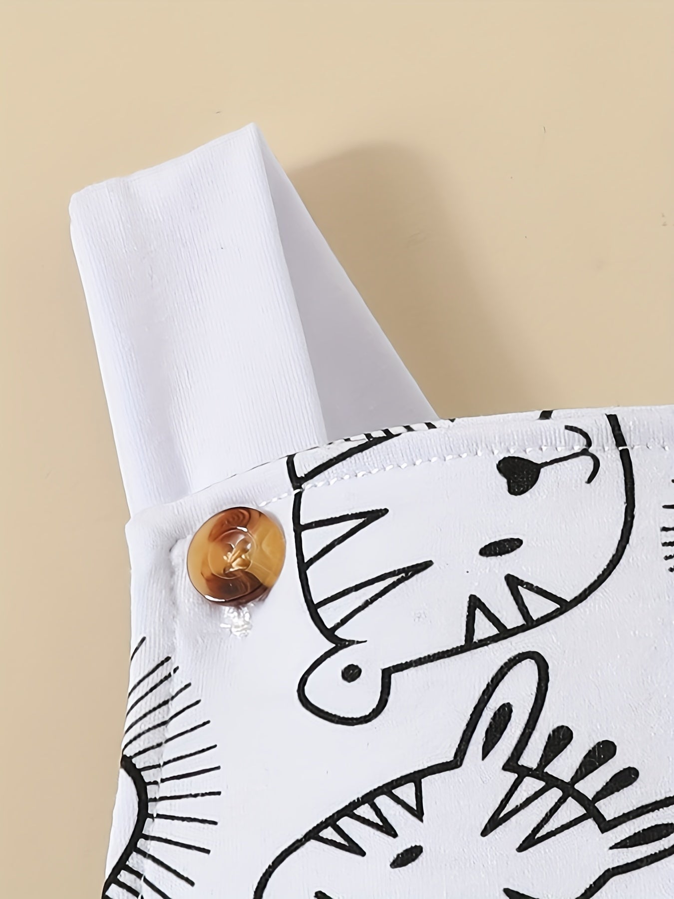 Baby Boys Cartoon Suspender Romper with Animal Print