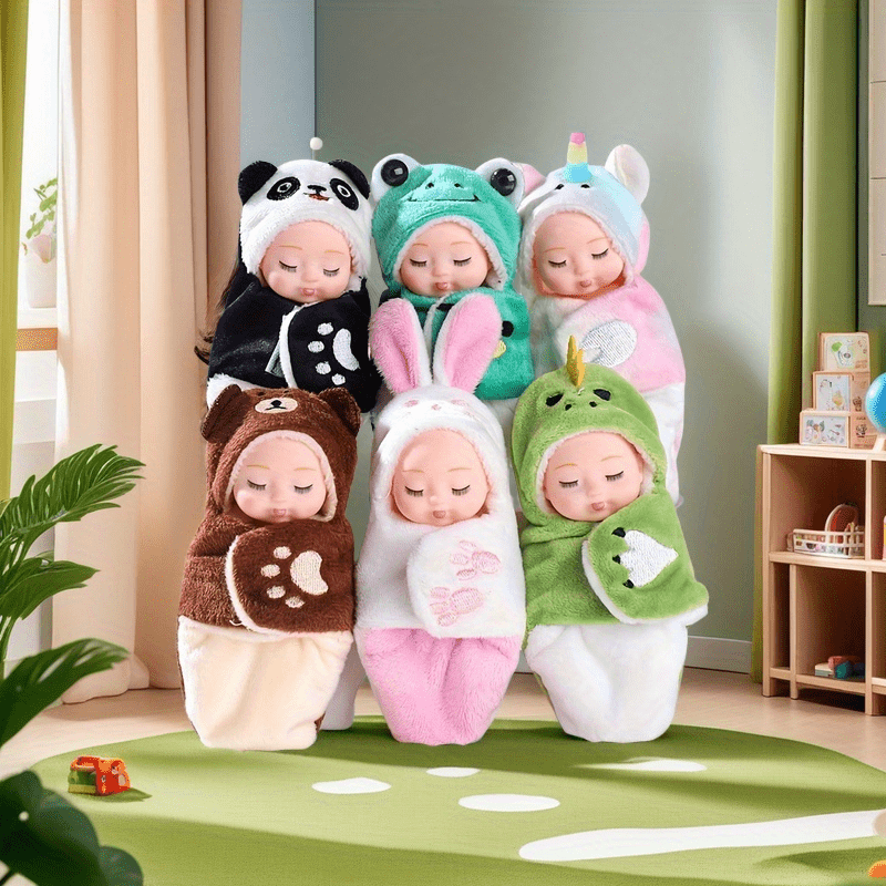 2pcs 4 7 Inch Sleep Doll Realistic Reborn Youngsters Doll Newborn Clothes