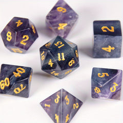 7pcs Natural Colorful Gem Polyhedarl Dices for RPG Board Game