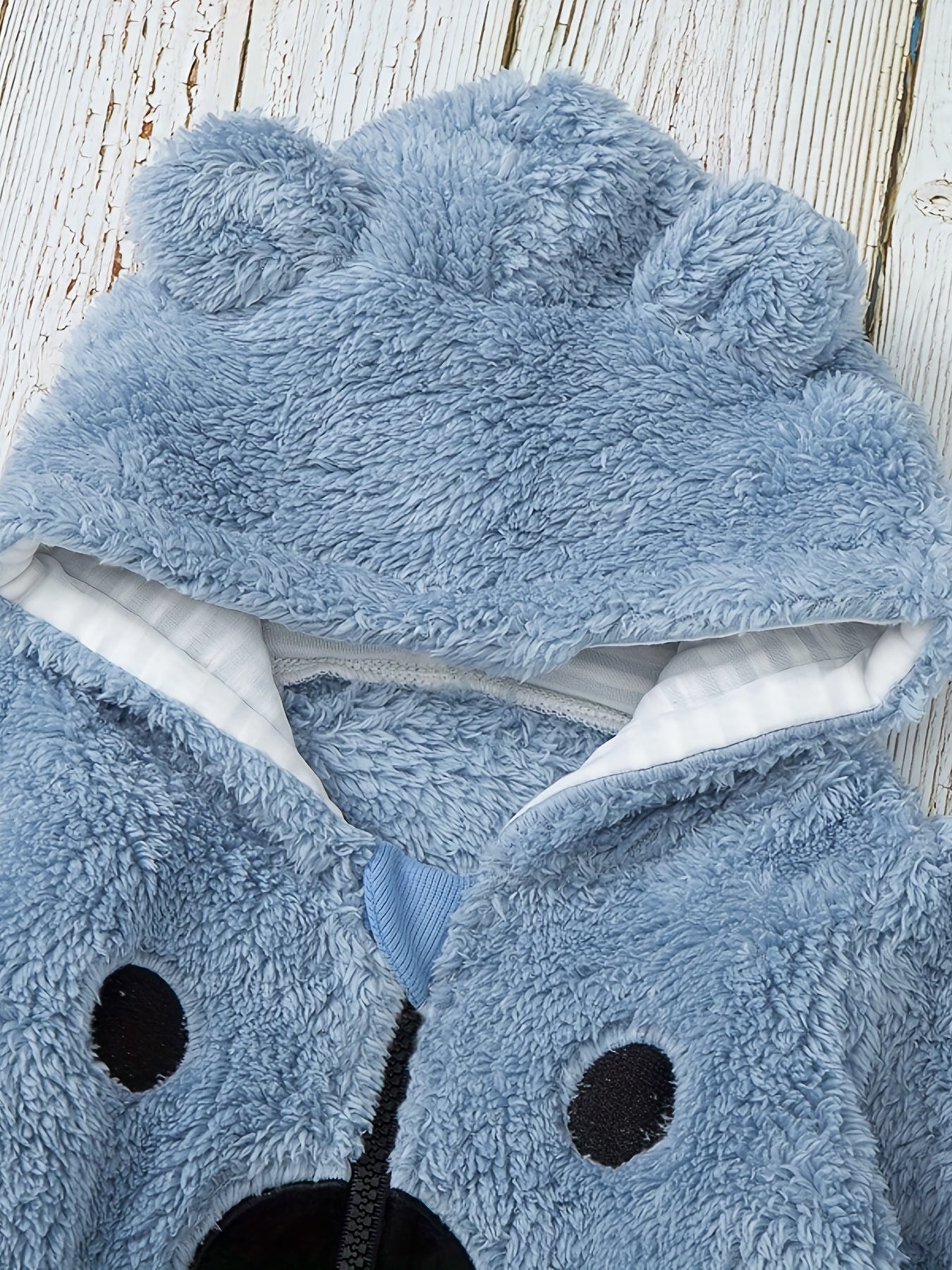 Animal Pattern Hooded Fuzzy Coat for Baby Boys