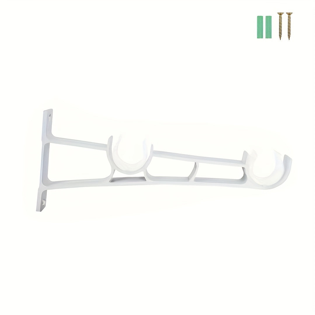Heavy Duty Double Curtain Rod Hanger Wall Mount Hooks Metal Holder