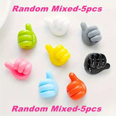 10pcs Hand Shaped Wall Hook For Data Cables - Strong Adhesive