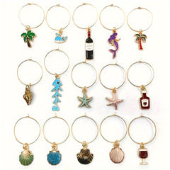 12pcs Cup Decorative Wine Glass Charms Markers Stainless Steel